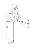 Kludi Pure&Style 75 egykaros mosdócsaptelep leeresztőszelep nélkül, króm 400280575