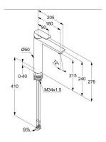 Kludi Pure&Style 215 egykaros magasított mosdócsaptelep leeresztőszelep nélkül, króm 402960575