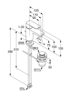 Kludi Pure&Style 75 egykaros mosdócsaptelep leeresztőszeleppel, króm 403820575