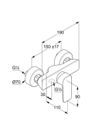 Kludi Pure&Style egykaros zuhanycsaptelep falsíkon kívüli szereléshez, króm 408410575