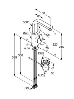 Kludi Zenta egykaros mosdócsap elfordítható kifolyó, lefolyógarnitúrával 420250575