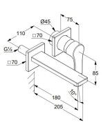 Kludi Zenta SL fali mosdócsaptelep 180 mm hosszú kifolyóval, króm 482440565