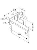 Kludi Zenta SL fali mosdócsaptelep 230 mm, króm 482450565