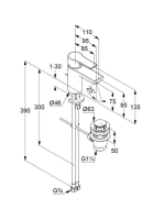 Kludi Zenta SL egykaros mosdócsap 75 NA 15 482630565