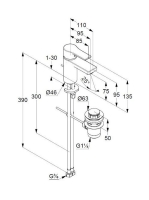 Kludi Zenta SL 75 egykaros hidegindítású mosdócsaptelep lefolyógarnitúrával, matt fekete 482633965