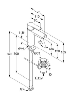 Kludi Zenta SL 100 egykaros hidegindítású ECO mosdócsaptelep lefolyógarnitúrával, matt fekete 482933965