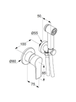 Kludi Zenta SL egykaros bidé csaptelep intim zuhannyal, matt fekete 489983965
