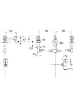 Kludi 1926 króm mosdócsaptelep Swarowski kristállyal, leeresztőszeleppel 5104605G5