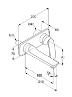 Kludi Balance falsík alatti, kétlyukas szerelésű mosdócsaptelep króm/fehér 522469175