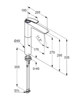 Kludi Balance egykaros matt fekete mosdócsaptelep, leeresztőszelep nélkül 522988775
