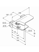 Kludi Balance egykaros króm/fehér kádtöltő- és zuhanycsap 524459175