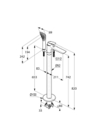 Kludi Balance szabadonálló kád/zuhany csaptelep, fehér/króm 525909175