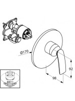 Kludi Balance süllyesztett egykaros zuhanycsap, króm 526550575