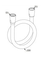 Kludi Suparaflex zuhany gégecső 1250 mm csavarodásmentes, matt fekete 6107139-00