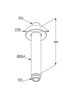 Kludi A-QA matt fekete mennyezeti csatlakozó AN 15 6651505-00
