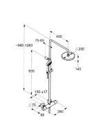 Kludi Logo thermostat dual shower system 6809505-00