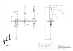 Bugnatese Kobuk 2256 - peremre szerelt 3 üléses kádcsaptelep