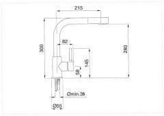 Bugnatese KOBUK 2288 - Kihúzható zuhanyfejes mosogatócsaptelep tört kifolyóval
