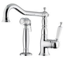 Bugnatese OXFORD 6384 - Álló mosogatócsaptelep kihúzható zuhanyfejes szettel