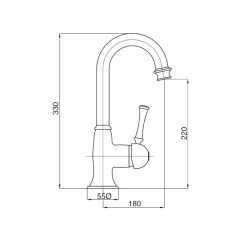 Bugnatese DENVER 6481 - Álló mosogatócsaptelep hattyúnyakkal