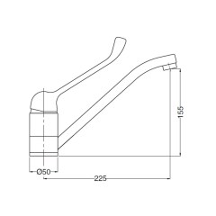 Bugnatese XARA 6582L - Álló mosogatócsaptelep klinikai karral