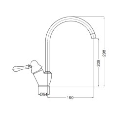 Bugnatese MAYA 8999 - Álló mosogatócsaptelep leeresztő nélkül