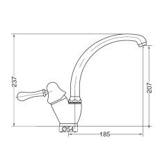 Bugnatese MAYA 8999F - Álló mosogatócsaptelep lapos kifolyóval