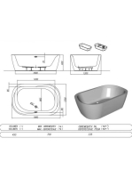 Kolpa San Adam&Eva FS térben álló akril fürdőkád le-és túlfolyóval 190x120 cm, fehér 561130