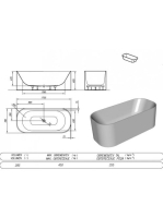 Kolpa San Pandora térben álló fürdőkád 173x78 cm, le- és túlfolyóval, fehér 593150