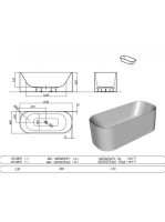 Kolpa San Pandora térben álló fürdőkád 163x68 cm, le- és túlfolyóval, fehér 593420