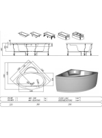 Kolpa San Royal beépíthető sarok kádtest 130x130 cm, fehér 705190