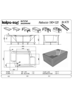 Kolpa San Nabucco kétszemélyes beépíthető akril fürdőkád 190×120 cm, fehér 740360