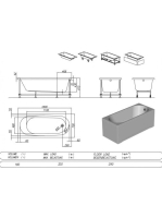 Kolpa San Tamia beépíthető fürdőkád 160x70 cm, fehér 752900