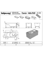 Kolpa San Tamia beépíthető ülőkád 140x70 cm, fehér 752940