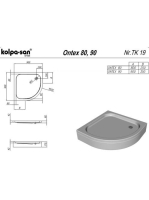 Kolpa San Ontex negyedköríves előlapos akril zuhanytálca 90x90 cm, fehér 755150