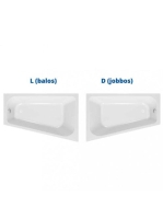 Kolpa San Beatrice balos beépíthető fürdőkád test le-és túlfolyóval 170x110 cm, aszimmetrikus, fehér 771040