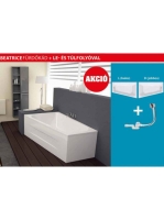 Kolpa San Beatrice jobbos beépíthető fürdőkád test le-és túlfolyóval 170x110 cm, aszimetrikus, fehér 771050