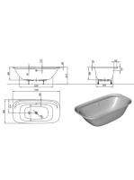 Kolpa San Lux beépíthető akril fürdőkád 170x85 cm, fehér 922830