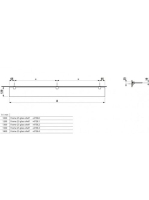 Laufen Frame 25 víztiszta üvegpolc 150x12 cm matt fekete rögzítővel H4475899004501