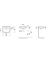 Laufen Lua kerámia mosdó 60x46 egy csaplyukkal, túlfolyó nélkül, LCC bevonattal, fehér H8110834001561