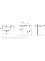 Laufen Lua kerámia mosdó 65x46 cm egy csaplyukkal, túlfolyó nélkül, LCC bevonattal, fehér H8110864001561