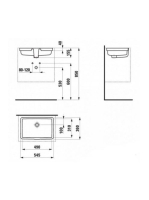 Laufen Living City alulról beépíthető kerámia mosdó 49x31 cm mázas alsó felülettel, csaplyuk és túlfolyó nélkül, fehér H8124300001551