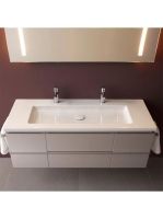 Laufen Living Square kerámia mosdó 130x48 cm kettő csaplyukkal és túlfolyóval, fehér H8164360001071