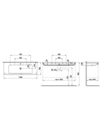 Laufen Living Square kerámia mosdó 130x48 cm három csaplyukkal és túlfolyóval, fehér H8164360001081