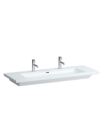 Laufen Living Square kerámia mosdó 130x48 cm kettő csaplyukkal és túlfolyóval, LCC bevonattal, fehér H8164364001071