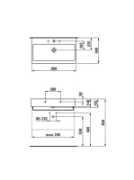 Laufen Living City kerámia mosdó 80x46 cm egy csaplyukkal és túlfolyóval, fehér H8174360001041