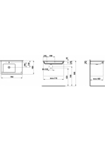 Laufen Living Square kerámia mosdó 75x48 cm csaplyuk nélkül, túlfolyóval, jobbos, fehér H8174380001091