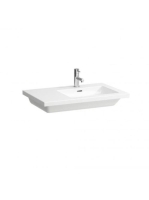 Laufen Living Square kerámia mosdó 75x48 cm egy csaplyukkal és túlfolyóval, balos, fehér H8174390001041