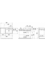 Laufen Living City kerámia mosdó polccal (balos) 100x46 cm egy csaplyukkal és túlfolyóval, fehér H8184310001041