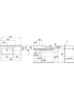 Laufen Living City kerámia mosdó polccal (jobbos) 100x46 cm egy csaplyukkal és túlfolyóval, fehér H8184320001041
